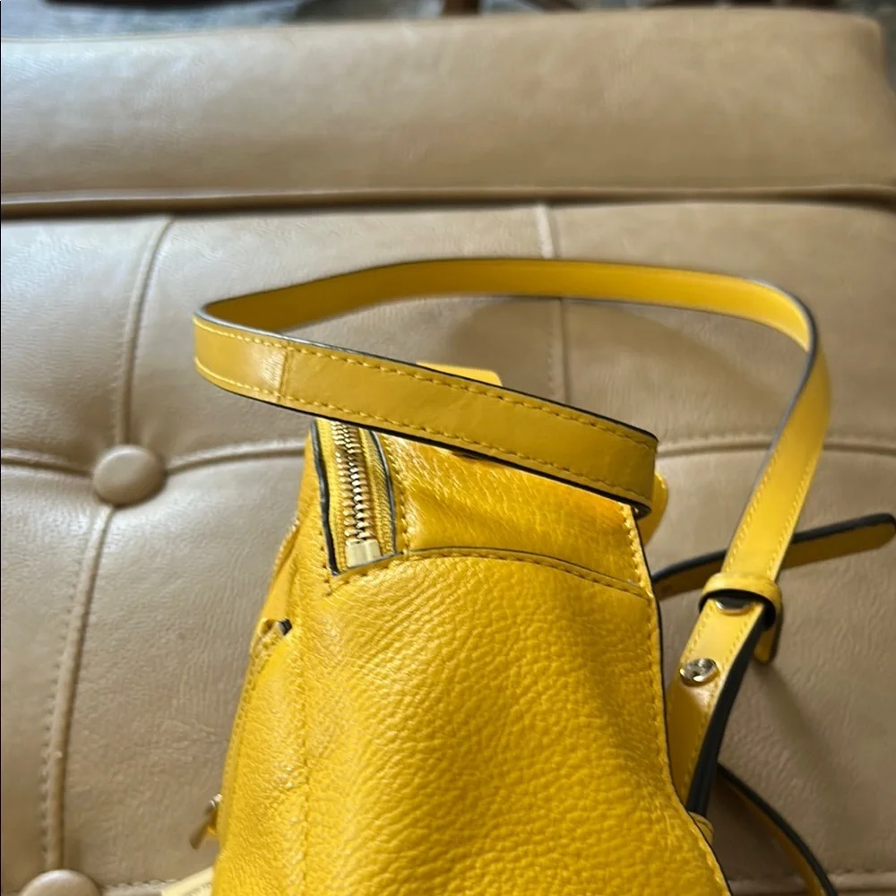 Michael Kors Mustard Mini Bag backpack all leather 7 1/2 x 6 like new